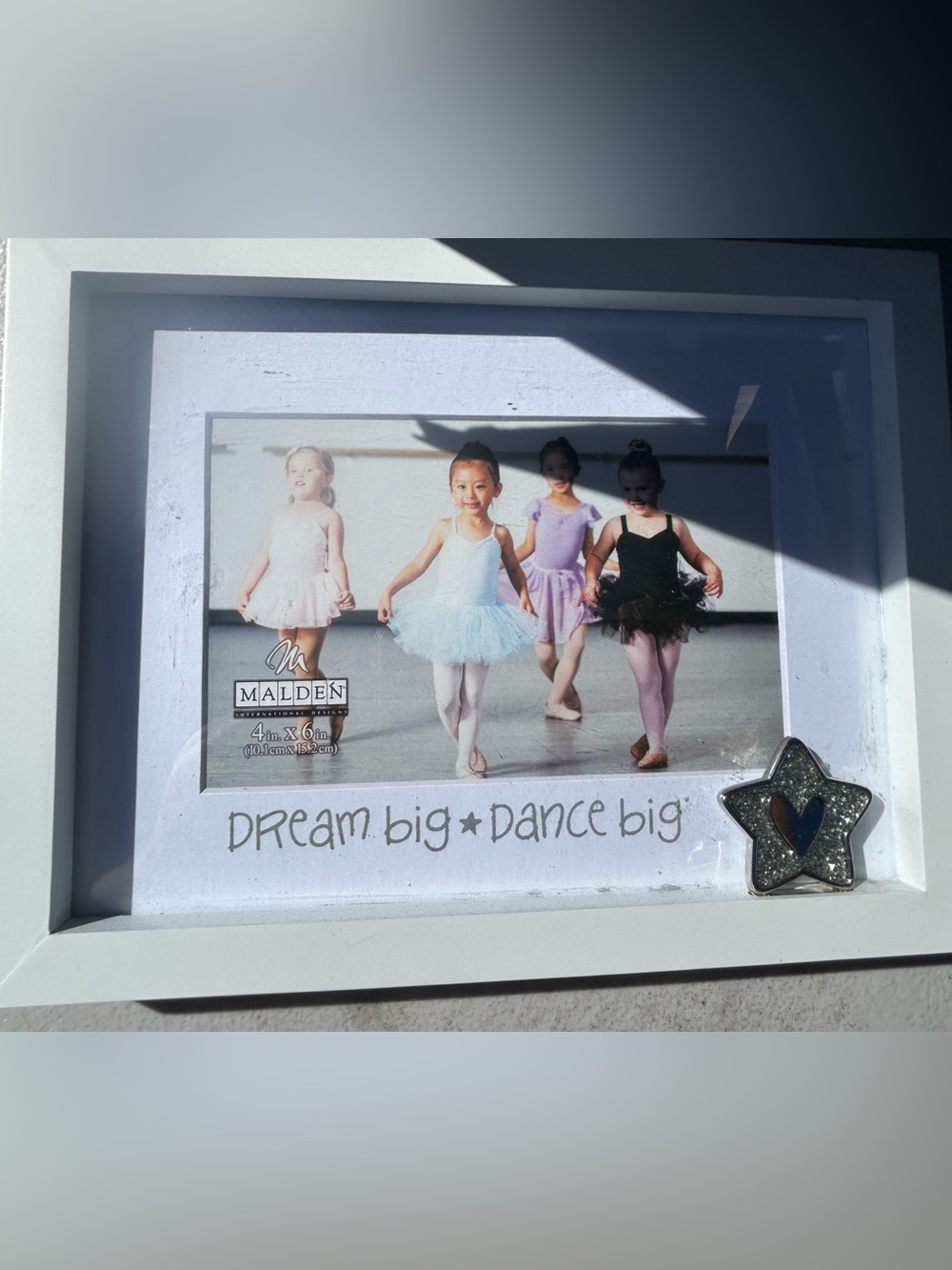 Malden White Kids Dance Photo Frame with Star Accent